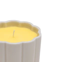 Kynttilä+kuppi pyöreä beige-keltainen