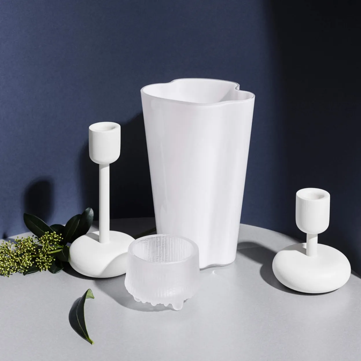 Kynttilänjalka valkoinen 107+183mm 2-kpl